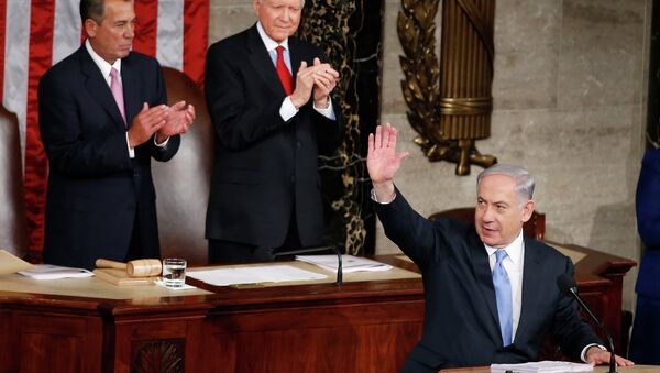 Benjamin Netanyahu durante seu discurso no Congresso dos EUA - Sputnik Brasil