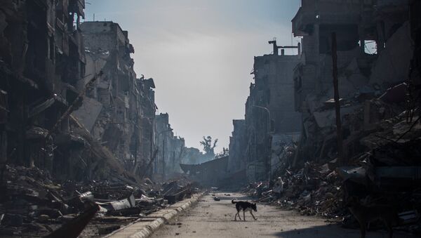 Um bairro de Damasco em ruinas - Sputnik Brasil