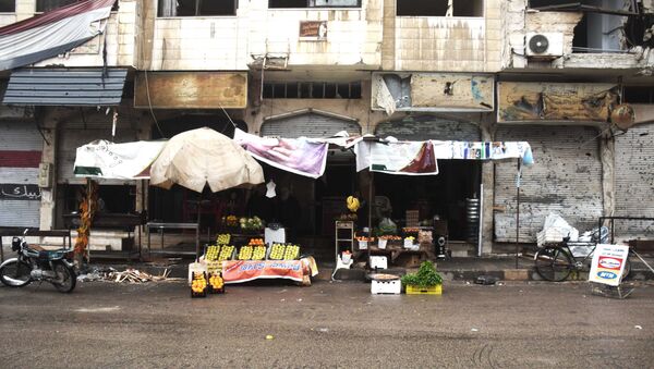 Loja de frutas e legumes em uma das ruas da cidade de Homs, Síria, 26 de janeiro de 2016 - Sputnik Brasil