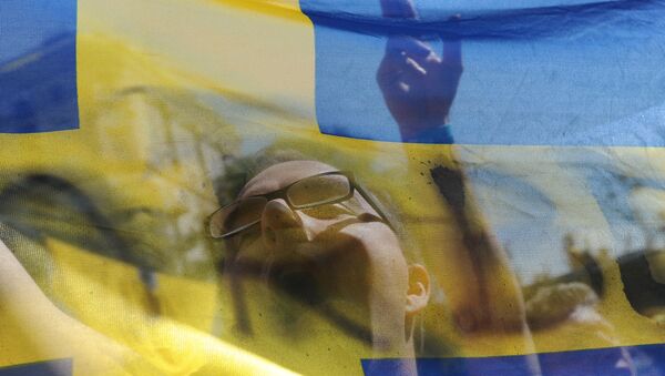 Torcedores suecas em Kiev antes do jogo Ucrânia-Suécia. Foto de arquivo. - Sputnik Brasil