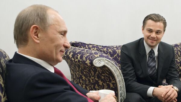 Vladimir Putin e Leonardo DiCaprio - Sputnik Brasil