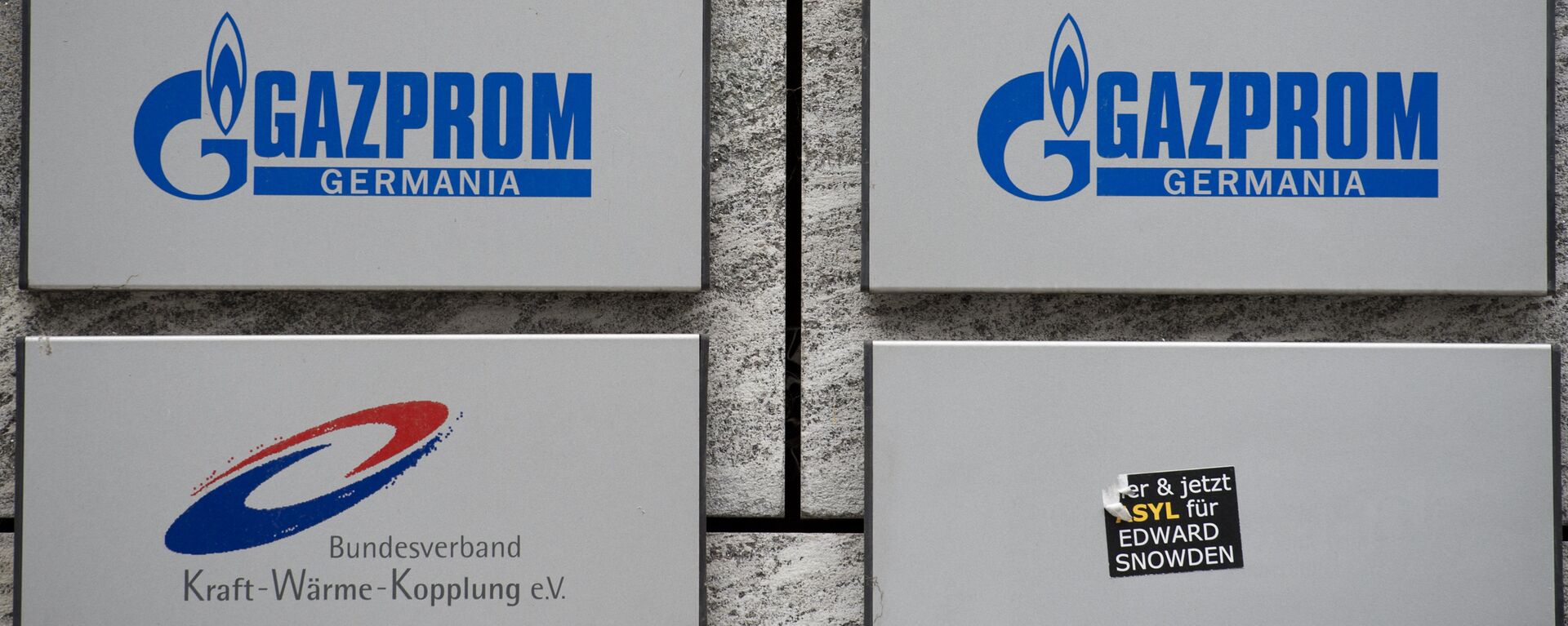 Logotipo do sucursal do gigante energético russo Gazprom, Berlim, Alemanha, 17 de março de 2014 - Sputnik Brasil, 1920, 28.03.2022