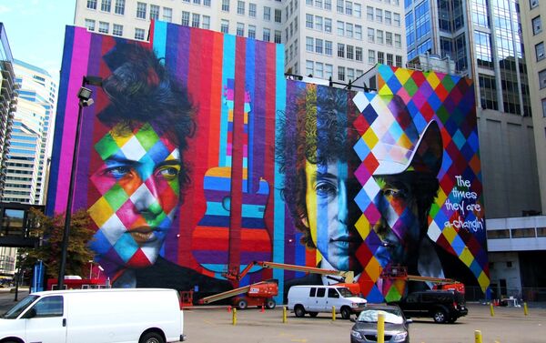 Bob Dylan, por Eduardo Kobra, Minneapolis, estado de Minnesota, EUA - Sputnik Brasil