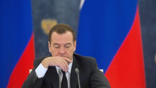 Dmitry Medvedev em 11 de fevereiro, durante a reunião de trabalho do Gabinete de ministros - Sputnik Brasil