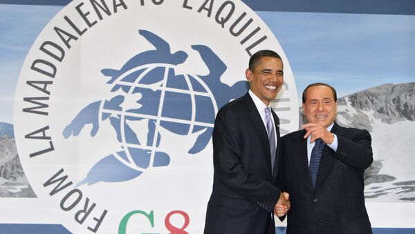 Berlusconi e Obama - Sputnik Brasil