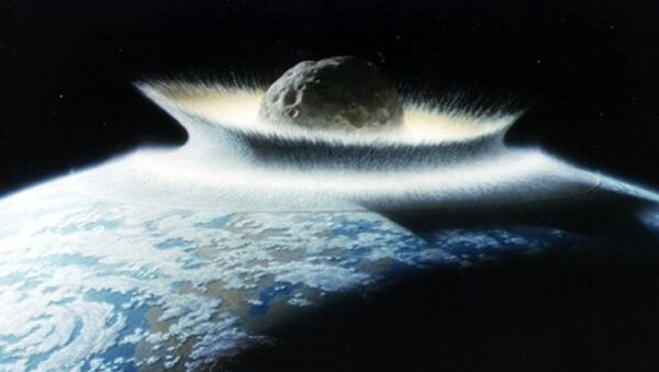 Ilustração do asteroide que extinguiu dinossauros - Sputnik Brasil