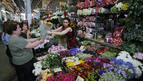Mercado de flores de Moscou - Sputnik Brasil