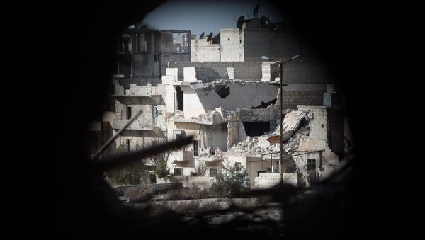 Bairro residencial na cidade síria de Aleppo, Síria, 18 de fevereiro de 2016 - Sputnik Brasil