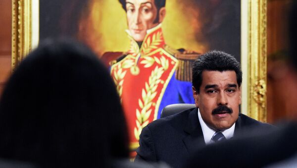 Presidente da Venezuela, Nicolás Maduro, no palácio presidencial de Miraflores, em Caracas - Sputnik Brasil