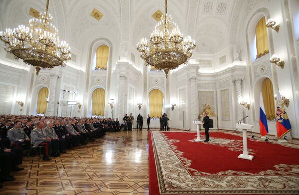A Sala de São Jorge do Kremlin foi escolhida para a cerimônia de condecoração - Sputnik Brasil