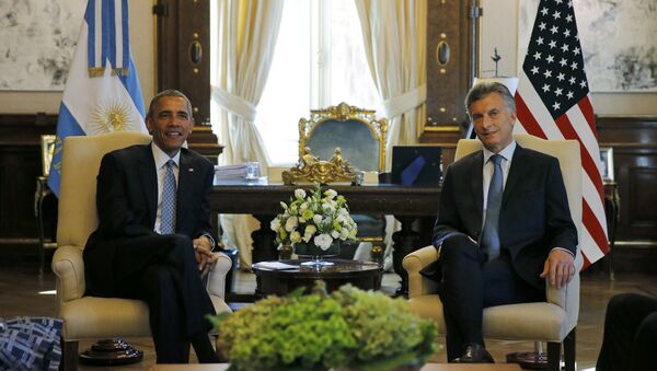 O presidente dos EUA, Barack Obama, e o presidente da Argentina, Mauricio Macri - Sputnik Brasil
