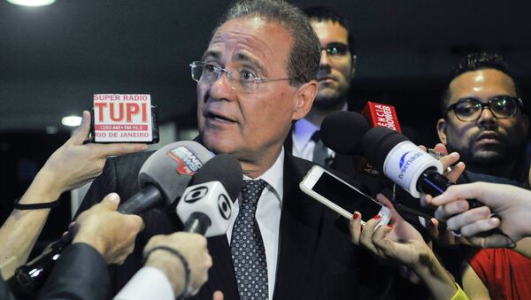 Presidente do Senado, Renan Calheiros, concede entrevista em Brasília. - Sputnik Brasil