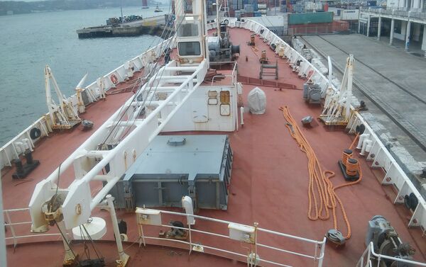 O deque do navio Admiral Vladimirsky, no porto de Lisboa em 4 de abril de 2016 - Sputnik Brasil