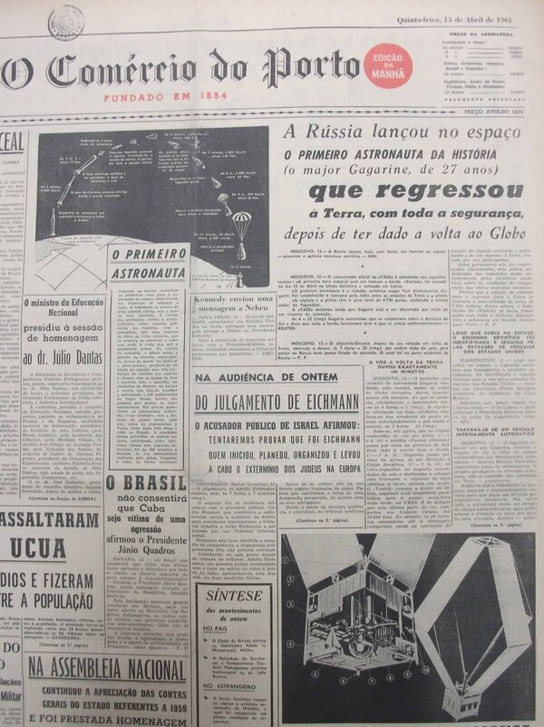 Primeira página de O Correio de Porto em 13 de abril de 1961 - Sputnik Brasil