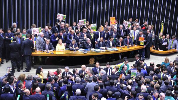 Votação do pedido de impeachment da presidenta Dilma Rousseff, na Câmara dos Deputados - Sputnik Brasil