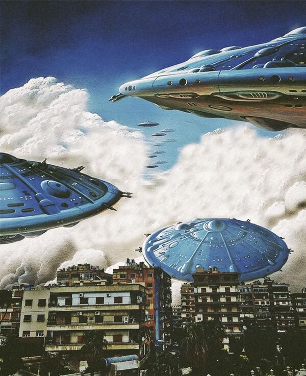 Invasão alienígena: artista surrealista representa devastação de Damasco - Sputnik Brasil