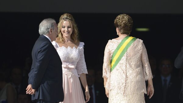 Michel e Marcela Temer na cerimônia de posse da presidenta Dilma Rousseff - Sputnik Brasil