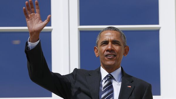 Presidente norte-americano Barack Obama durante a cerimônia de bem-vindo, Hanôver, Alemanha, 24 de abril de 2016 - Sputnik Brasil