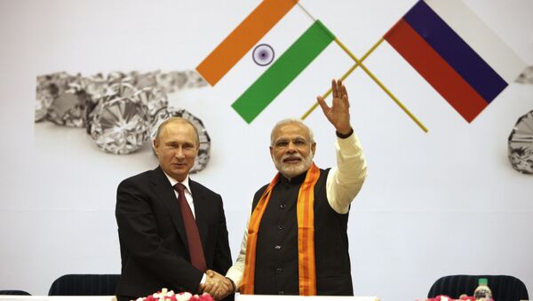 O presidente da Rússia Vladimir Putin e o primeiro-ministro da India Narendra Modi - Sputnik Brasil
