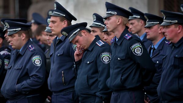 Os policiais em Odessa, maio 2014 - Sputnik Brasil