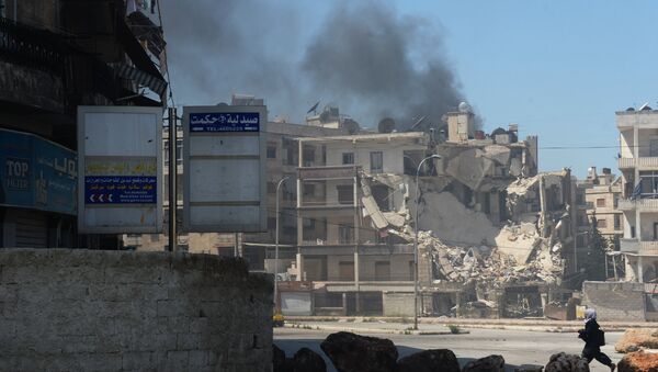 Uma área da cidade de Aleppo, na Síria, atacada por militantes, em foto de arquivo - Sputnik Brasil