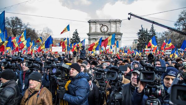 Protestos na Moldávia - Sputnik Brasil