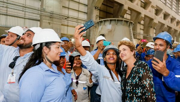Presidenta Dilma Rousseff durante inauguração da Usina Hidrelétrica de Belo Monte - Sputnik Brasil