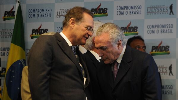 Presidente interino Michel temer e presidente do Senado Renan Calheiros - Sputnik Brasil