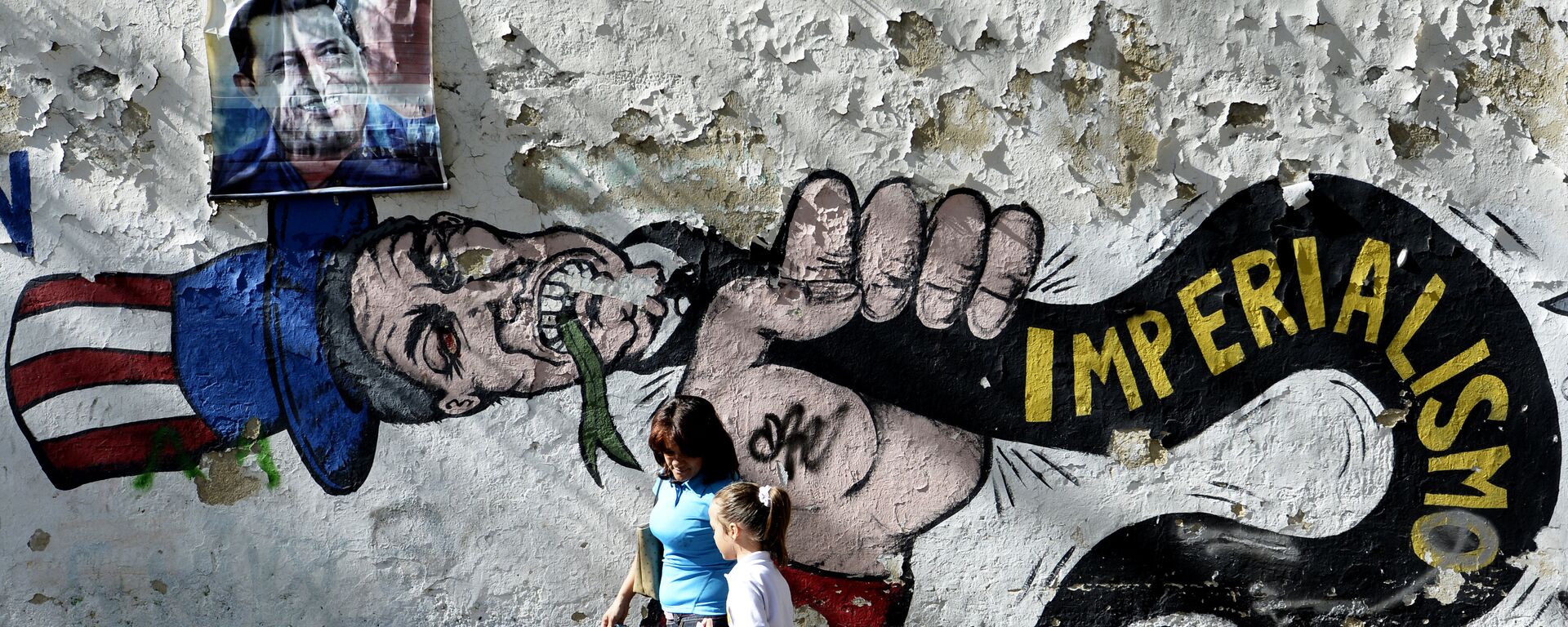 Grafite representando o Tio Sam, símbolo nacional dos Estados Unidos, em uma rua de Caracas, na Venezuela - Sputnik Brasil, 1920, 27.12.2023