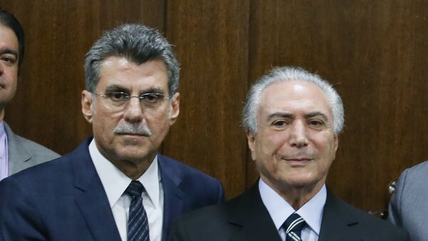 Ministro do Planejamento Romero Jucá e presidente interino Michel Temer - Sputnik Brasil