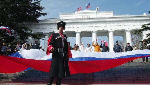 Crimeia comemora a reunificação com a Rússia - Sputnik Brasil