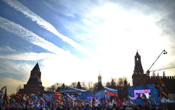 Comemoração do aniversário de reunificação da Crimeia com a Rússia, em Moscou - Sputnik Brasil