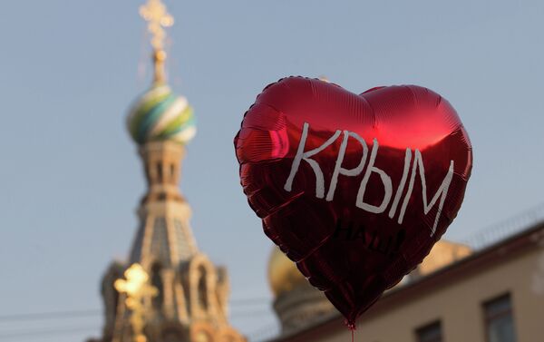 Comemoração do aniversário de reunificação da Crimeia com a Rússia, em São Petersburgo - Sputnik Brasil