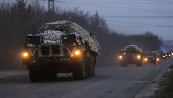 Lança-mísseis das forças armadas ucranianas nas proximidades de Kramatorsk, no leste da Ucrânia. Em 6 de março de 2015. REUTERS/Gleb Garanich - Sputnik Brasil