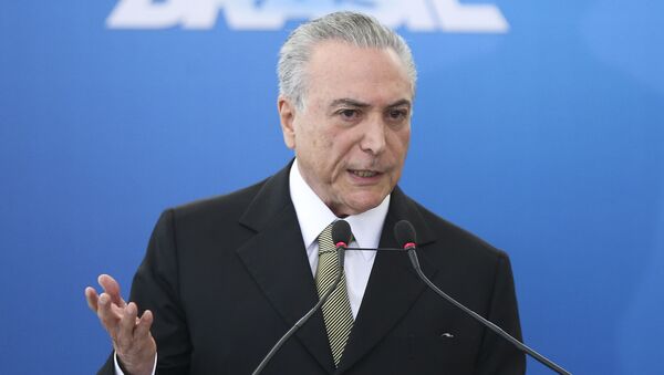 Michel Temer durante posse de diretoria do BNDES, Petrobras, Caixa Econômica e IPEA - Sputnik Brasil