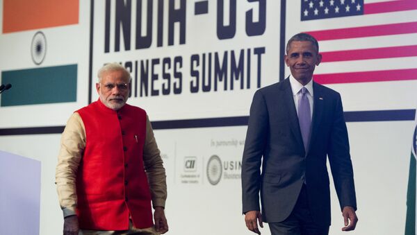Primeiro-ministro da Índia Narendra Modi e o presidente dos EUA Barack Obama - Sputnik Brasil