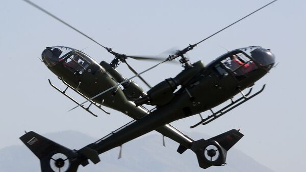 Helicópteros militares do Montenegro, Podgoritsa, outubro de 2014 (foto de arquivo) - Sputnik Brasil