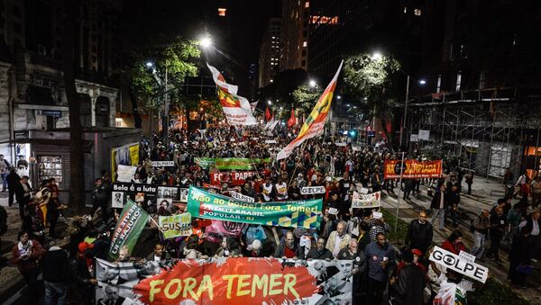 Manifestação contra governo de Michel Temer no Rio de Janeiro - Sputnik Brasil