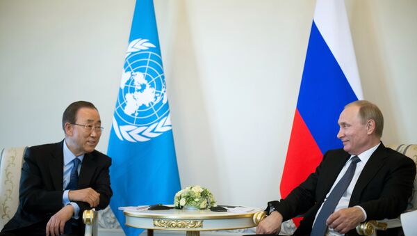 Vladimir Putin e Ban Ki-moon - Sputnik Brasil