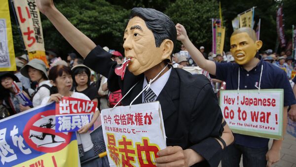Protestos em Okinawa - Sputnik Brasil