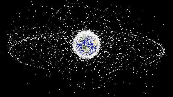Lixo espacial em imagem gerada pela NASA - Sputnik Brasil