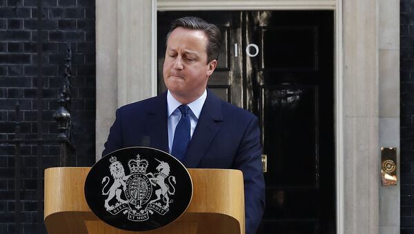 Primeiro-ministro britânico David Cameron faz discurso depois de terem sido divulgados os resultados do referendo, Londres, Reino Unido, 24 de junho de 2016 - Sputnik Brasil