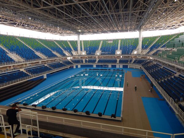 Estádio Aquático Olímpico passa por últimos ajustes antes dos Jogos Rio 2016 - Sputnik Brasil