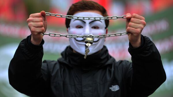 Um simpatizante do Anonymous - Sputnik Brasil