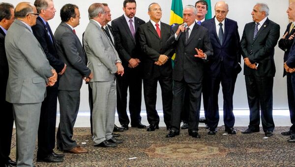 Michel Temer durante reunião com membros da Confederação Nacional de Municípios - Sputnik Brasil