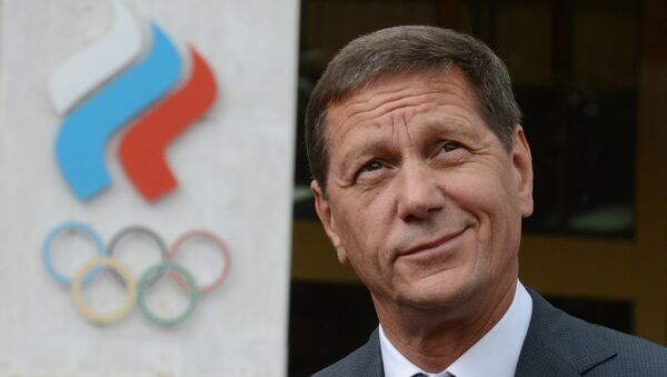Aleksandr Zhukov, presidente do Executivo do Comitê Olímpico da Rússia, após uma sessão em Moscou - Sputnik Brasil