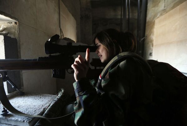 Mulheres do exército sírio - Sputnik Brasil