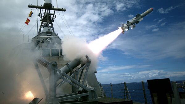 Lançamento de teste do míssil Harpoon pela Marinha norte-americana - Sputnik Brasil