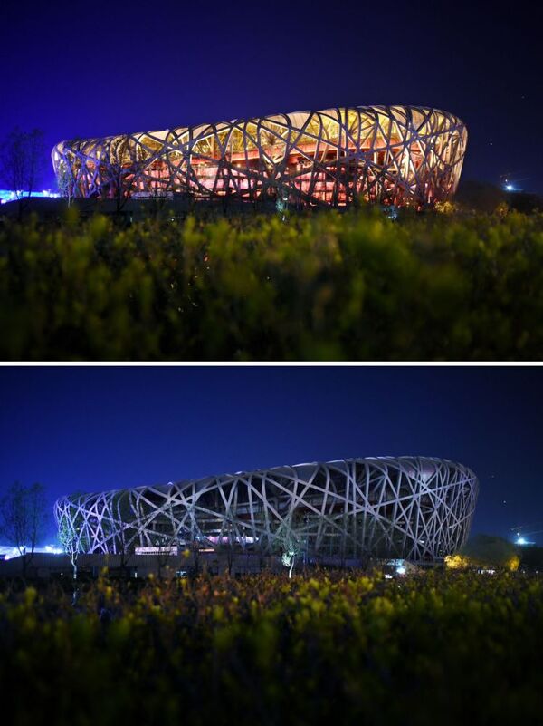 Estádio Nacional de Pequim (China) durante a ação ambiental Hora do Planeta - Sputnik Brasil