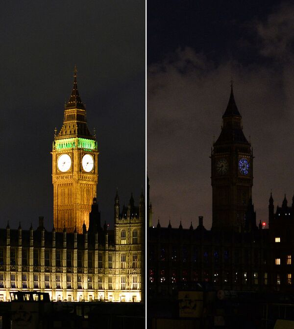 Torre Big Ban em Londres durante a ação ambiental Hora do Planeta - Sputnik Brasil
